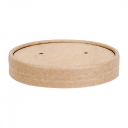 Fiesta Recyclable Soepbeker Deksels 118mm - Bruin Karton (500 stuks)