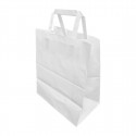 Fiesta recyclebare papieren draagtassen wit groot – 250 stuks
