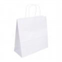 Fiesta Recyclebare Witte Papieren Draagtassen met Gedraaid Handvat - Klein (250 stuks)