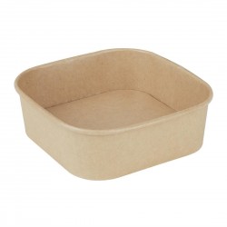 Fiesta Recyclebare Vierkante Afhaalcontainer 1000ml Bruin (300 stuks)