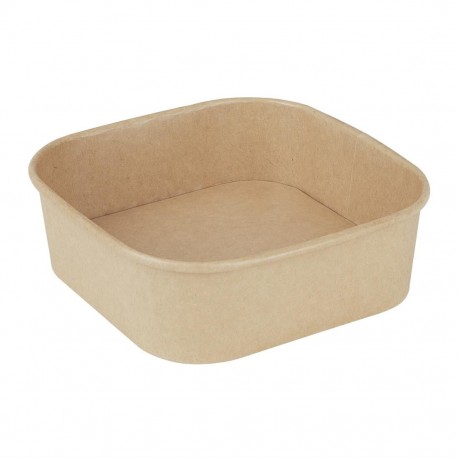 Fiesta Recyclebare Vierkante Afhaalcontainer 1000ml Bruin (300 stuks)