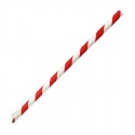 Papieren Rietjes Rood-Wit Gestreept 210x8mm - Fiesta Compostable (250 stuks)