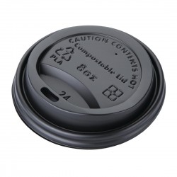 Fiesta Compostable composteerbare deksels 23cl koffiebekers - 1000 stuks, zwart