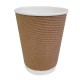Fiesta Recyclable koffiebekers ribbelwand 340ml – bruin karton (25 stuks)