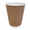 Fiesta Recyclable koffiebekers ribbelwand 340ml – bruin karton (25 stuks)