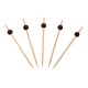 Sier Disposables Bamboeprikker met Zwarte Bal 120 mm – Doos 250 Stuks