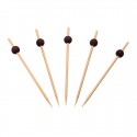Sier Disposables Bamboeprikker met Zwarte Bal 120 mm – Doos 250 Stuks