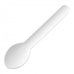 Fiesta Composteerbare Papieren Theelepels 132mm – Wit, 100 stuks