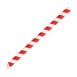 Fiesta Composteerbare Bubble Tea Rietjes Rood & Wit 12x210mm (150 stuks)