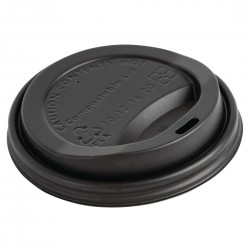 Fiesta Compostable deksels voor koffiebekers 340ml – CPLA, zwart (1000 stuks)