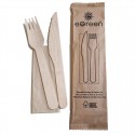 eGreen individueel verpakte 3-in-1 houten bestekset – 250 stuks