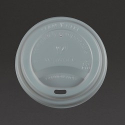 Vegware composteerbare deksels voor 34 en 45cl koffiebekers – CPLA, wit (1000 stuks)