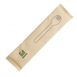 Fiesta Compostable individueel verpakte houten sporken - 500 stuks