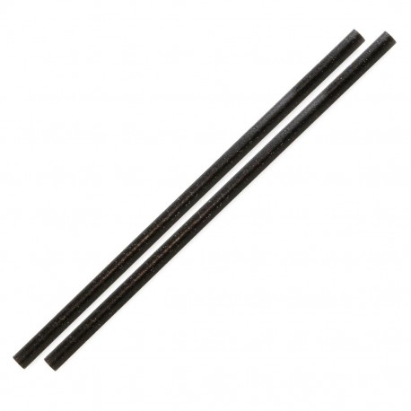 Sier Disposables rechte rietjes zwart cellulose ø 6 mm / 20 cm (100 stuks)