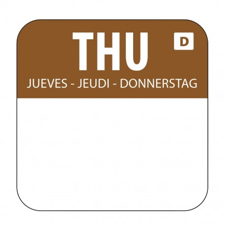 Hygiplas oplosbare voedseletiketten donderdag - bruin - 1000 stuks
