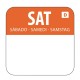 Hygiplas oplosbare blanco voedseletiketten zaterdag - oranje (1000 stuks)