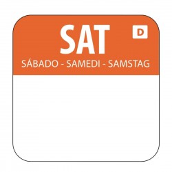 Hygiplas oplosbare blanco voedseletiketten zaterdag - oranje (1000 stuks)