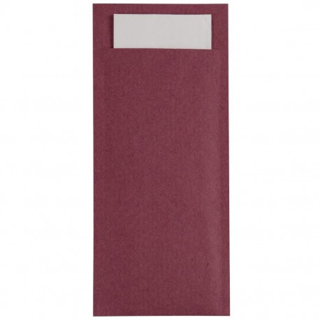 Europochette Bourgondië Bestekzakje met Wit Servet - 500 stuks