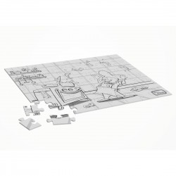 Dining Kids puzzel om in te kleuren Chef - A4 kleurplaat en puzzel (25 stuks)