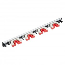 Jantex wandhouder voor stelen (4 klemmen) – Aluminium, Wit