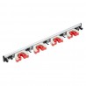 Jantex wandhouder voor stelen (4 klemmen) – Aluminium, Wit