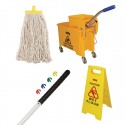 Jantex complete schoonmaakset met mop, emmer en waarschuwingsbordje