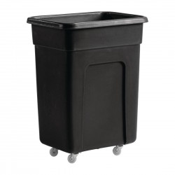 Zwarte Polyethyleen Trolley Klein 79,5 x 66 x 45,5 cm - 130 Liter