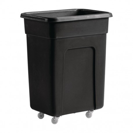 Zwarte Polyethyleen Trolley Klein 79,5 x 66 x 45,5 cm - 130 Liter