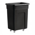 Zwarte Polyethyleen Trolley Klein 79,5 x 66 x 45,5 cm - 130 Liter