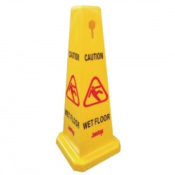 Jantex waarschuwingskegel "Caution wet floor" - geel, 68 cm