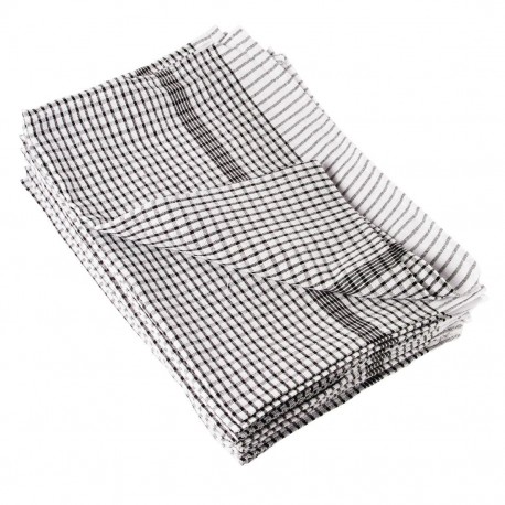 Vogue Wonderdry theedoeken zwarte ruit – set schoonmaakdoeken 76,2 x 50,8 cm