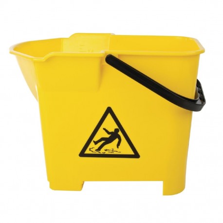 Nisbets Essentials Emmer & Steel - gele mopemmer met stalen beugel, geschikt voor S223