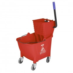 Jantex 30L dweilemmer met voetpedaalontgrendeling - rood