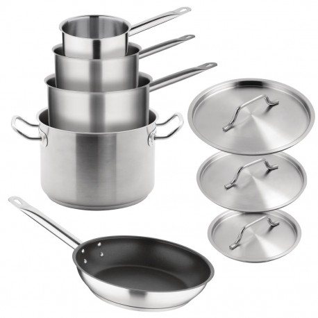 Vogue Cook Like A Pro 5-Delige Roestvrijstalen Inductiepannenset
