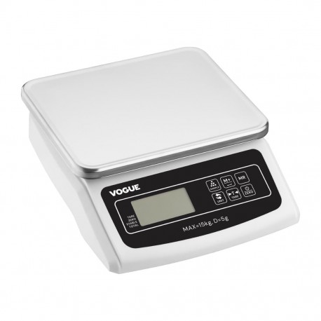 Vogue Elektrische Platformweegschaal 15kg - Wit