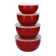 KitchenAid Voorbereidingskommen met Deksel Empire Rood - Set van 4