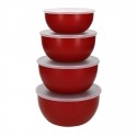 KitchenAid Voorbereidingskommen met Deksel Empire Rood - Set van 4