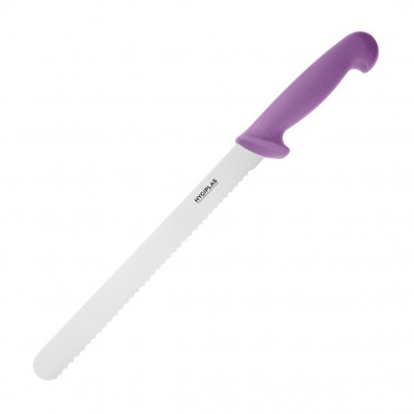 Hygiplas Snijmes Gekarteld Paars 24,8 cm - RVS Allergenenmes