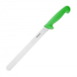 Hygiplas Slicer Gekarteld Groen 24,8cm – RVS Snijmes voor Fruit & Salade