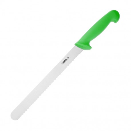 Hygiplas Slicer Gekarteld Groen 24,8cm – RVS Snijmes voor Fruit & Salade