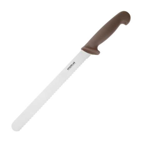 Hygiplas Snijmes Getand Bruin 24,8 cm - RVS Groentemes