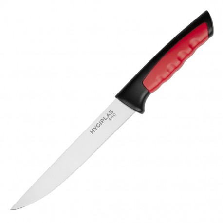 Hygiplas Pro Uitbeenmes Rood 15cm - RVS met Antislip Handgreep