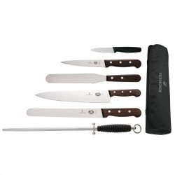 Victorinox 6-delige Messenset met 25cm Koksmes - Carbon RVS