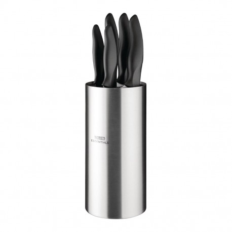 Nisbets Essentials 5-delige messenset met messenblok – RVS