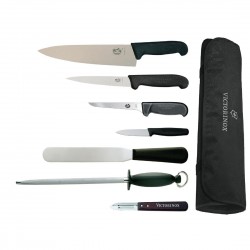 Victorinox 7-delige Messenset met Koksmes en Roltas – Carbon RVS