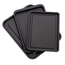 Nisbets Essentials anti-aanbak bakplaten set van 3 - zwart staal