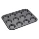 Masterclass Crusty Bake Ondiepe Bakplaat met 12 Gaten - Anti-aanbak Carbonstaal, Zwart