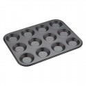 Masterclass Crusty Bake Ondiepe Bakplaat met 12 Gaten - Anti-aanbak Carbonstaal, Zwart