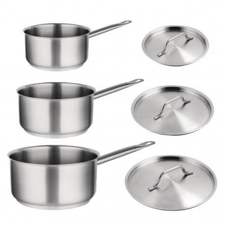 Vogue 3-delige RVS steelpannen set