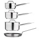 Nisbets Essentials Cook Like A Pro 4-Delige Steelpan- En Koekenpannenset – RVS & Aluminium, Zilver